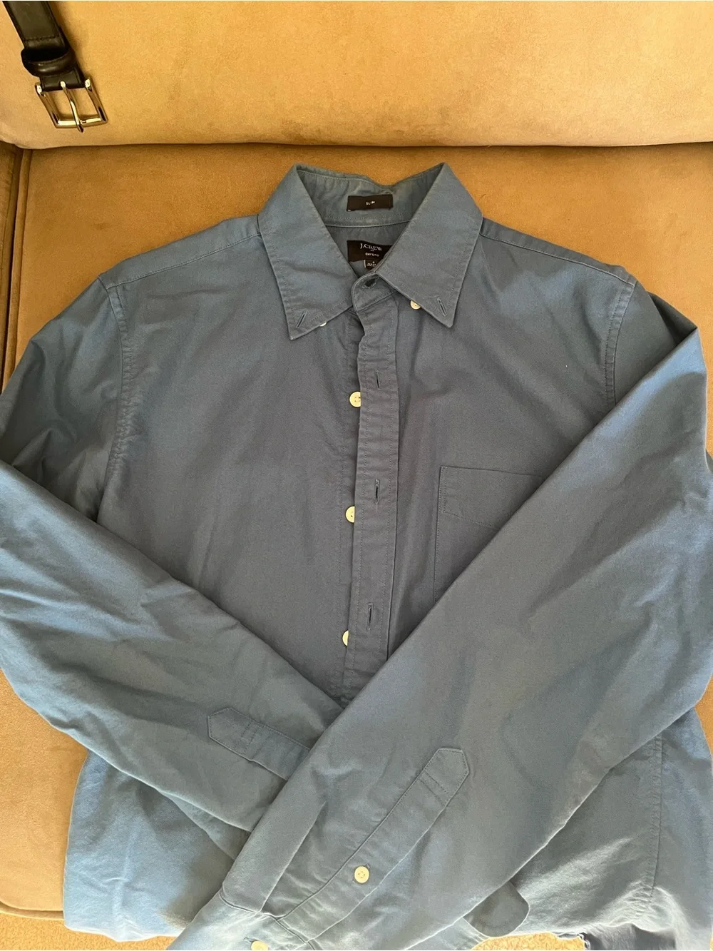 J Crew Classic Button-Down Shirt in Slate Blue